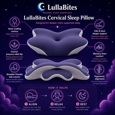 LullaBites Cervical Pillow — Contoured Memory Foam