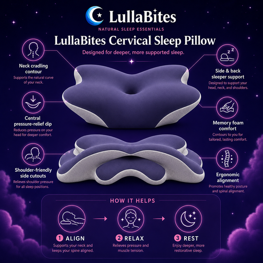 LullaBites Cervical Pillow — Contoured Memory Foam