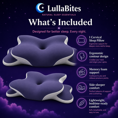 LullaBites Cervical Pillow — Contoured Memory Foam