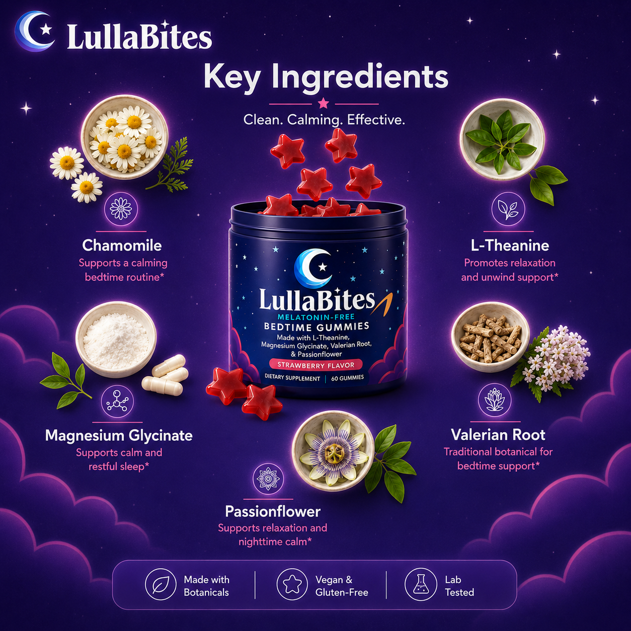 LullaBites Strawberry Star Gummies
