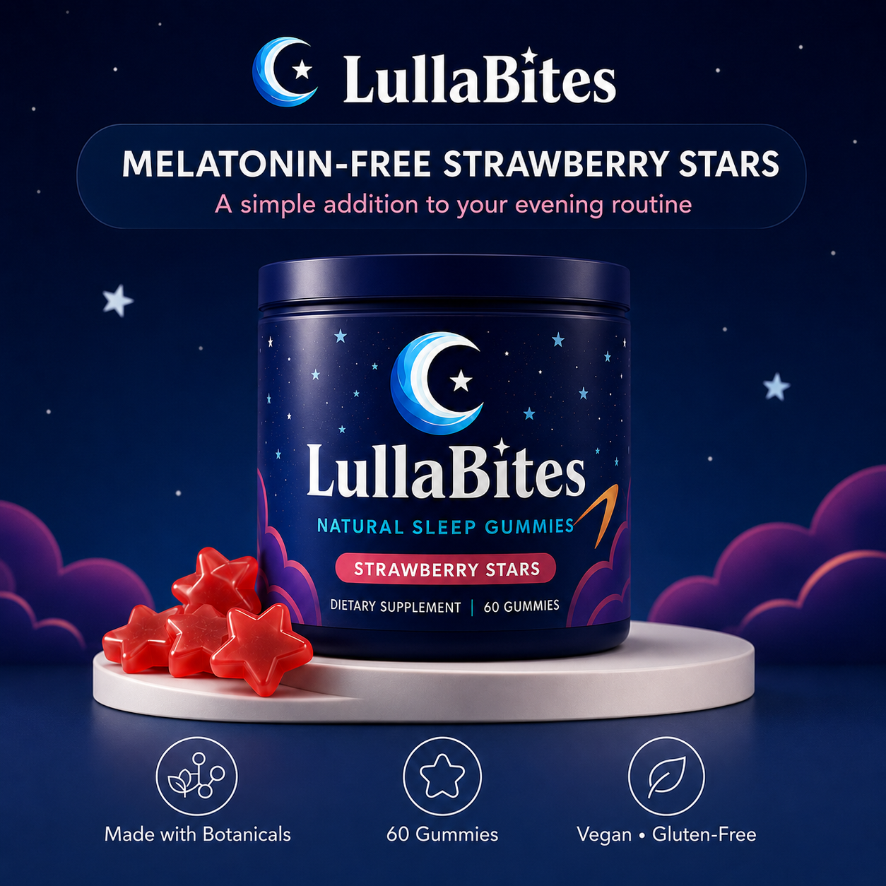 LullaBites Strawberry Star Gummies
