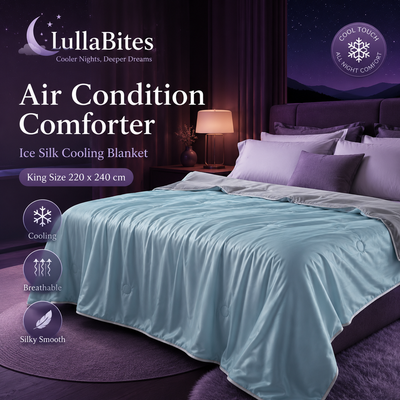 LullaBites Ice Silk Cooling Comforter — Lightweight Summer Blanket