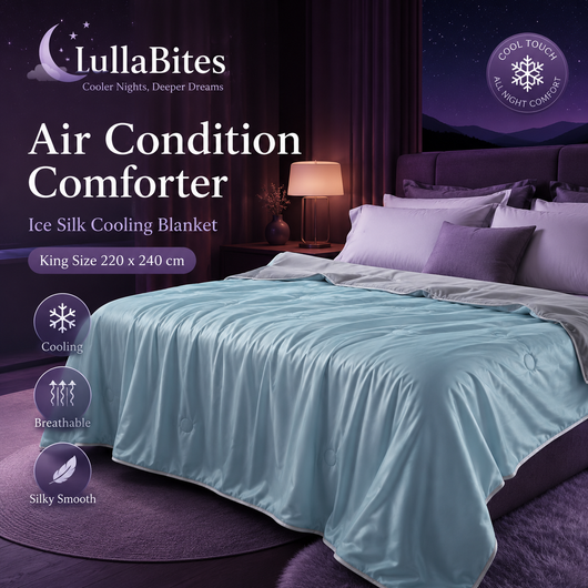 LullaBites Ice Silk Cooling Comforter — Lightweight Summer Blanket